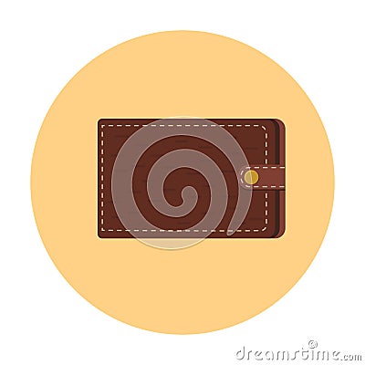 Brown leather wallet for storing money Vector Illustration